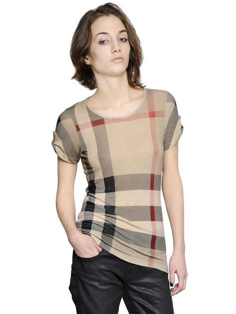 burberry check tshirt womens|Burberry Check cotton shirts.